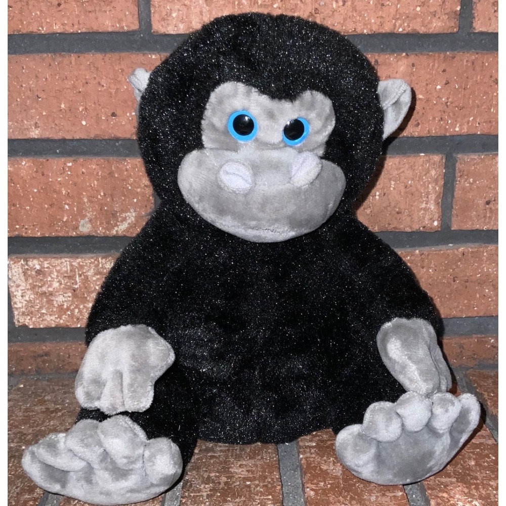 Melissa‎ & Doug Shimmer Black Gorilla Plush Stuffed Animal Blue Eyes Monkey 10in